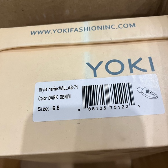 NIB Yoki denim embroidered rose slides.size 6.5 - Picture 5 of 5